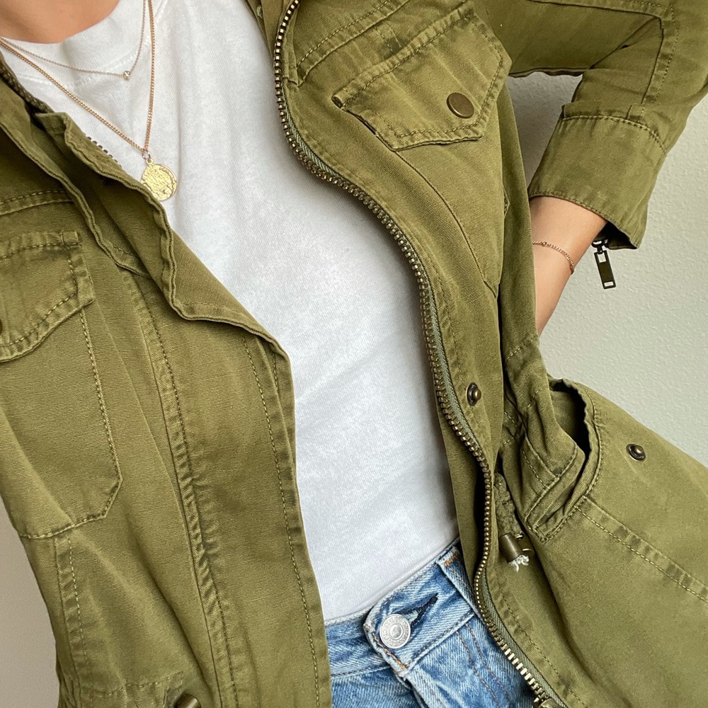 Green Cargo Crop Jacket